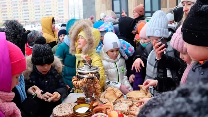 В Нижнекамске на территории лицея провели Масленицу