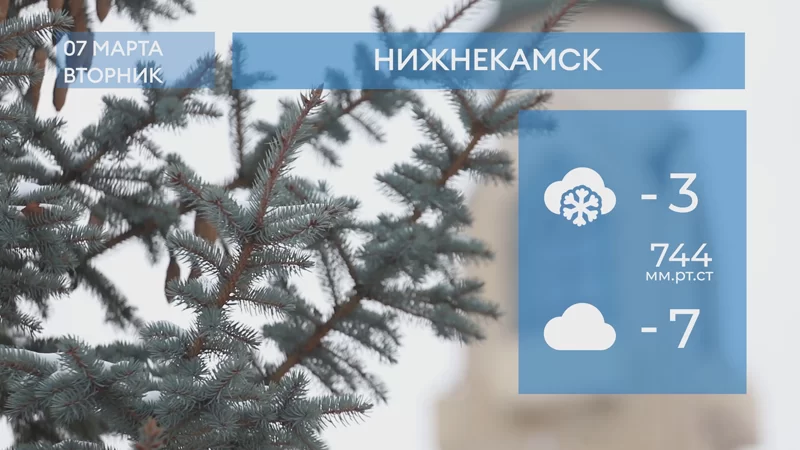 Прогноз погоды в Нижнекамске на 7-е марта 2023 года