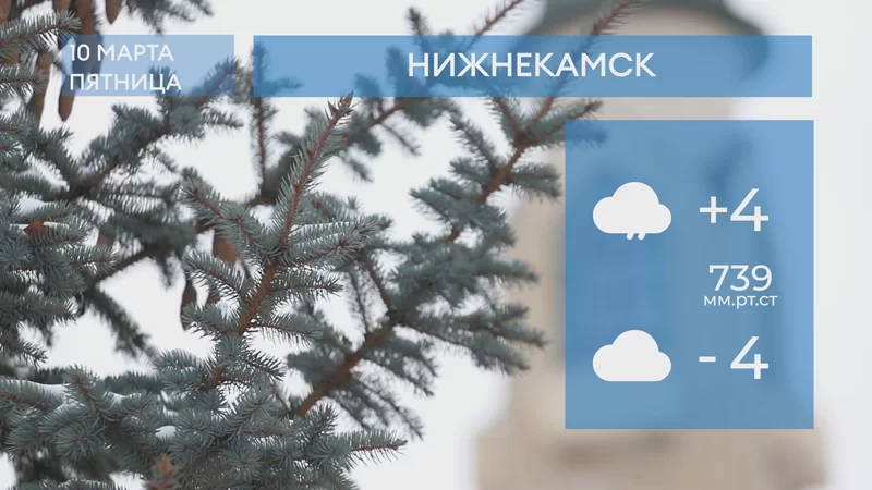 Прогноз погоды в Нижнекамске на 10-е марта 2023 года
