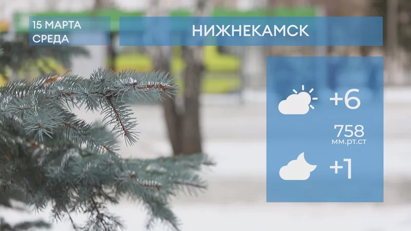 Прогноз погоды в Нижнекамске на 15-е марта 2023 года