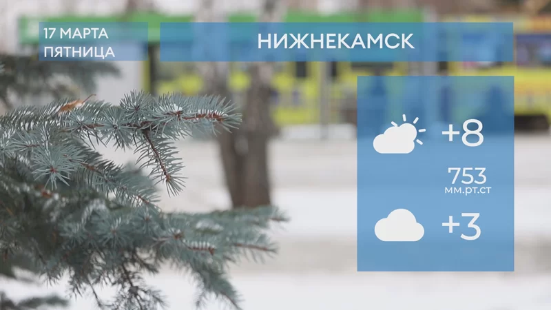 Прогноз погоды в Нижнекамске на 17-е марта 2023 года