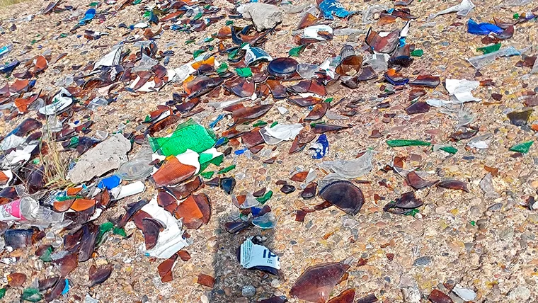 Найденные молодым нижнекамцем осколки бутылок