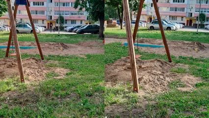 Нижнекамцам объяснили, для чего из песочницы на детской площадке выгребли песок - НТР 24