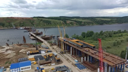 Сборка металлического пролетного строения моста через Каму будет закончена в 2024 году