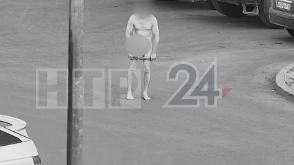 Разгуливал в трусах и с ковром: в Нижнекамске мужчина показал половой орган и попал на камеру - НТР 24