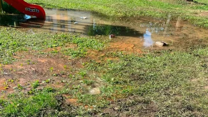 В Нижнекамске затопило детскую площадку - НТР 24