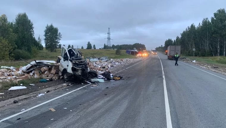 Ночью в Татарстане при столкновении двух грузовиков погибли оба водителя