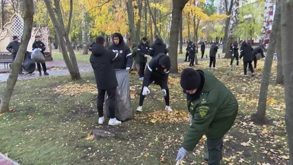 Нижнекамские футболисты вместе с экологами вышли на уборку парка им. Тукая - НТР 24