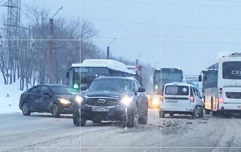 В промзоне Нижнекамска из-за ДТП образовалась огромная пробка