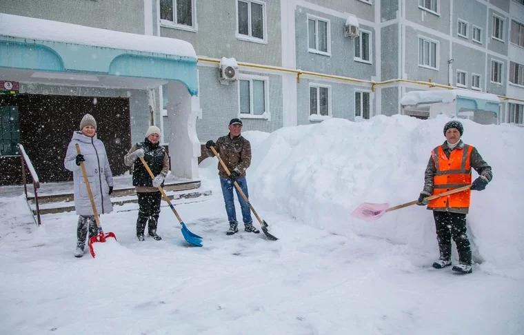 В Нижнекамске за выходные жители практически всех домов вышли на помощь дворникам