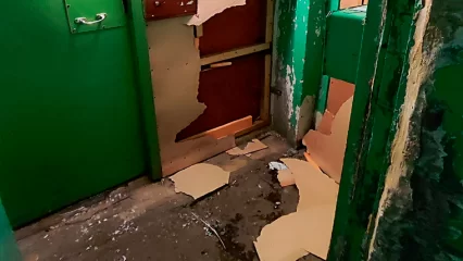 В Нижнекамске неизвестные разодрали дверь в подъезде - НТР 24