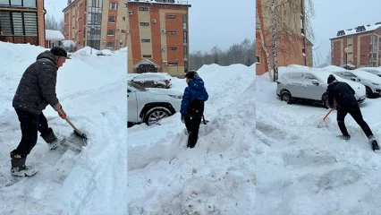 Жители Татарстана выходят на улицу, чтобы помочь с расчисткой дворов от снега - НТР 24