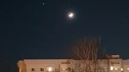 Татарстанцы наблюдали в ночном небе Юпитер рядом с Луной - фото - НТР 24