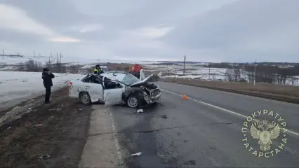 Непристегнутый водитель «Лады» погиб в ДТП на трассе в Татарстане