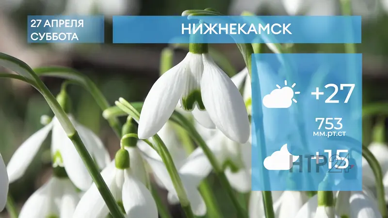 Прогноз погоды в Нижнекамске на 27-е апреля 2024 года