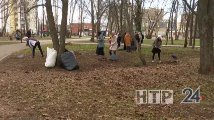В Нижнекамске коллективы учреждений, школьники и студенты выходят на уборку города