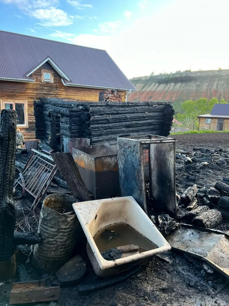 В нижнекамском селе из-за короткого замыкания полыхали несколько построек —  НТР 24