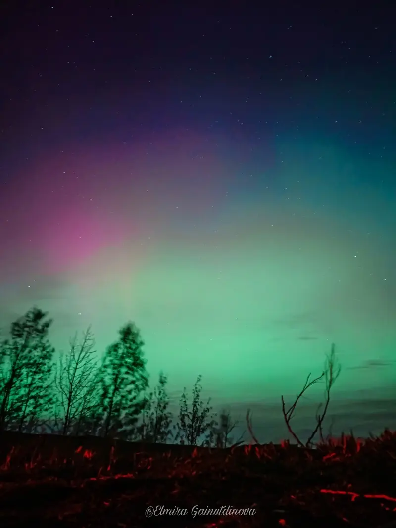 Нижнекамцы после прошедшей ночи делятся фотографиями северного сияния — НТР  24