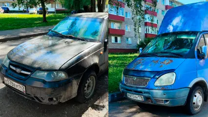 В нижнекамском дворе обнаружили сразу два брошенных авто