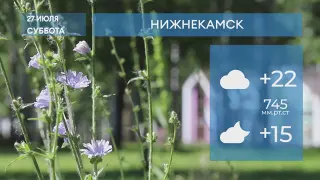 Прогноз погоды в Нижнекамске на 27-е июля 2024 года