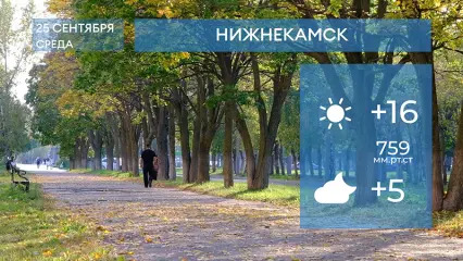 Прогноз погоды в Нижнекамске на 25-е сентября 2024 года