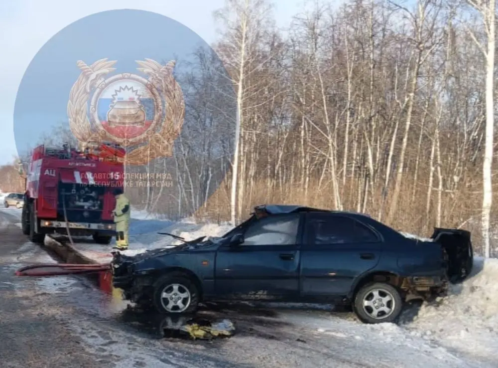 Водитель Hyundai погиб в массовом ДТП на трассе в Татарстане