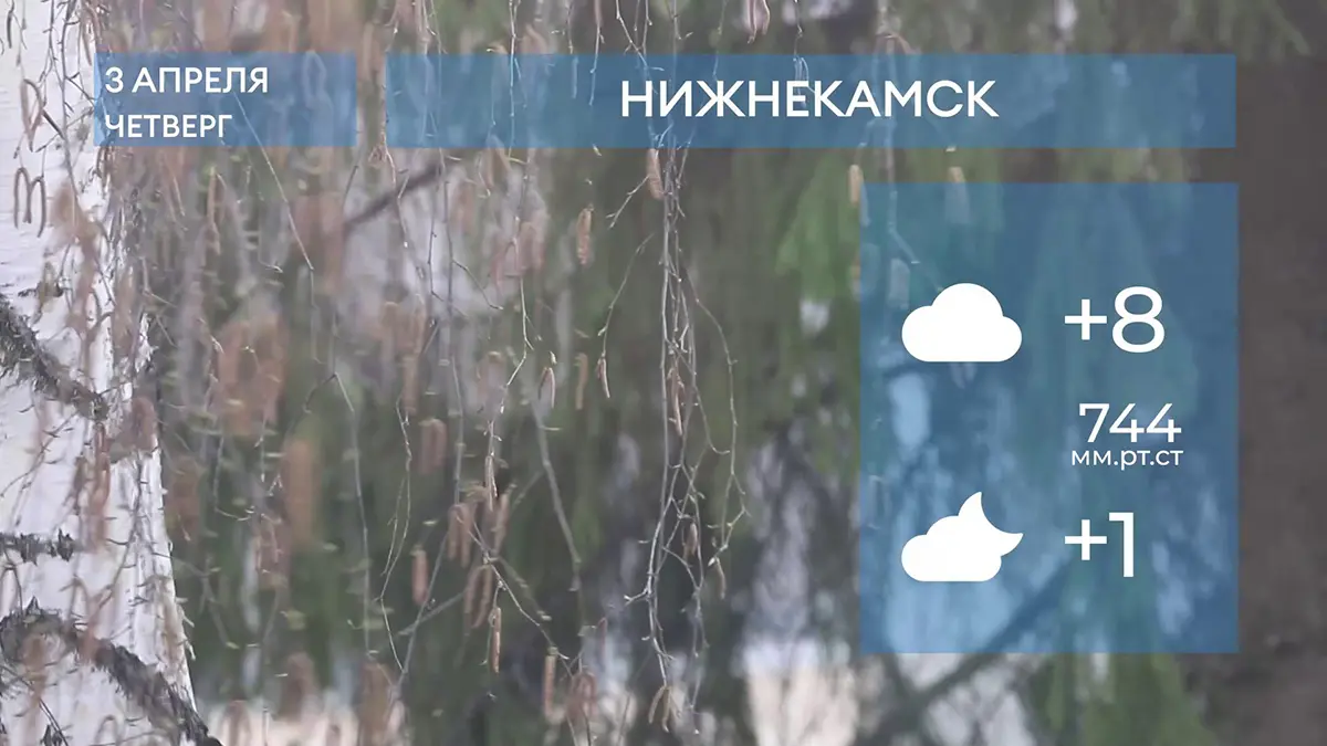 Прогноз погоды в Нижнекамске на 3-е апреля 2025 года