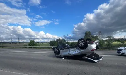 Под Нижнекамском перевернулась иномарка - НТР 24