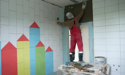 На Красном Ключе продолжается капремонт детского сада по республиканской программе - НТР 24