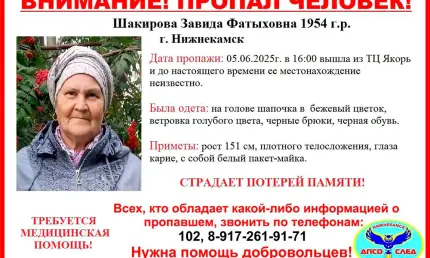 В Нижнекамске объявлен срочный сбор на поиски 71-летней бабушки - НТР 24