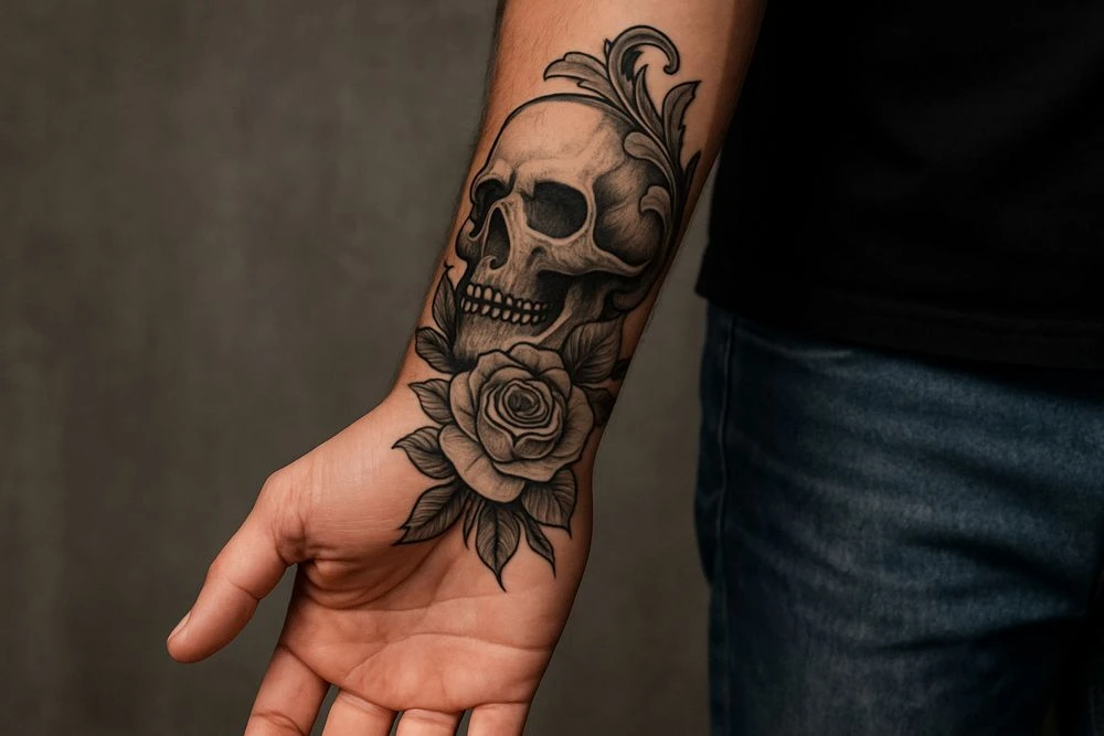 мужская рука с татуировкой