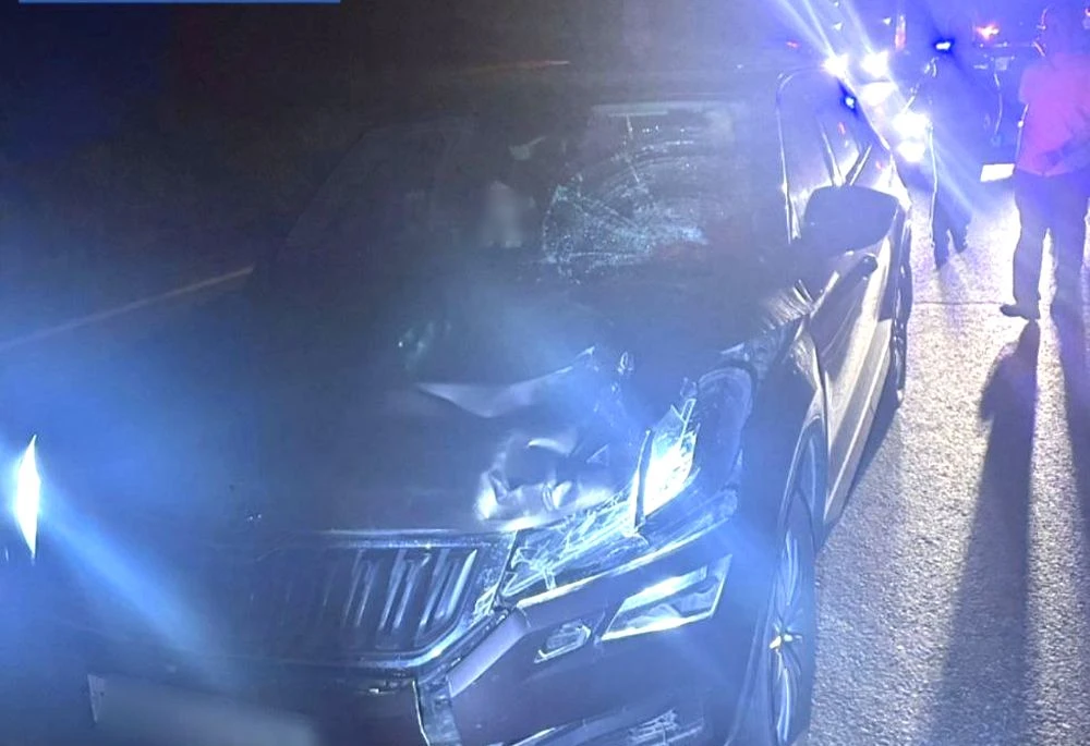 автомобиль «Шкода Кодиак», получивший повреждения после наезда на пешехода