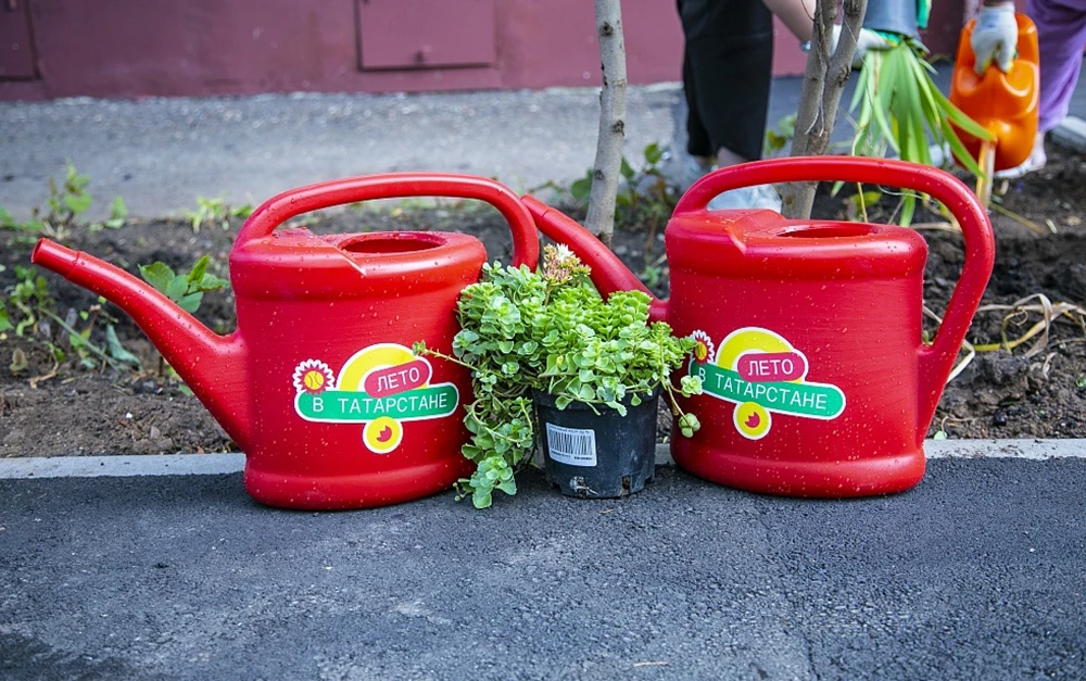 лейки с логотипом программы Лето в Татарстане