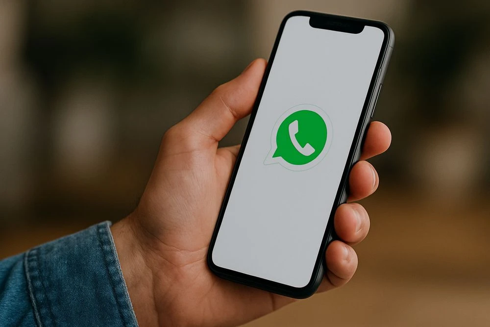 логотип мессенджера whatsapp на смартфоне