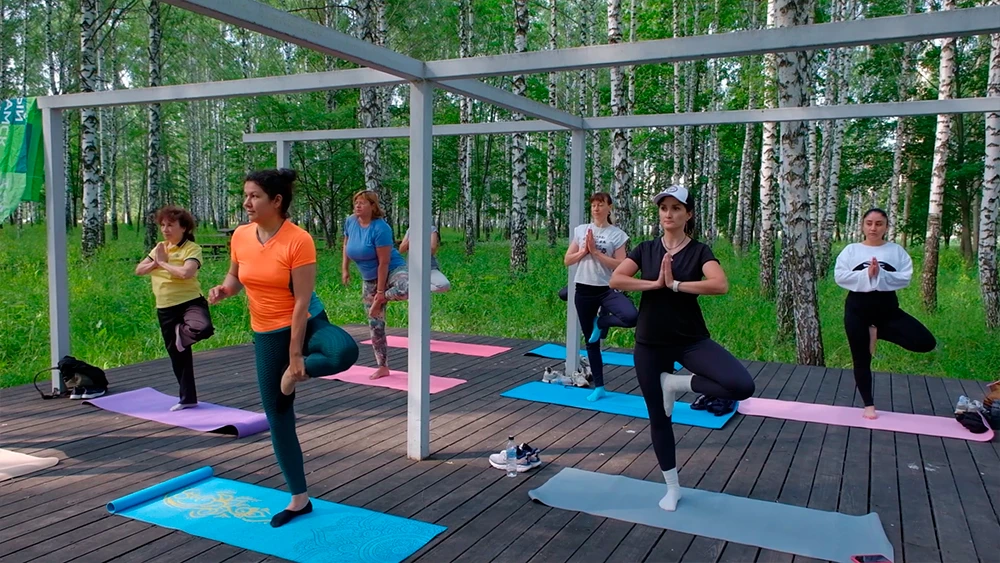 Занятие йогой