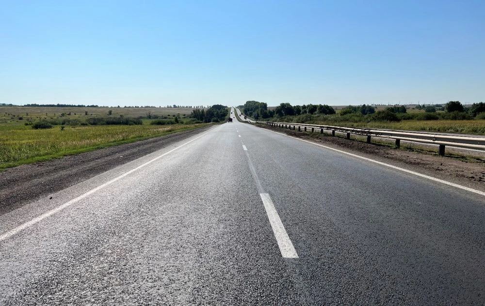 отремонтированная дорога в Татарстане с нанесённой разметкой