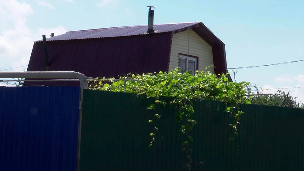 Дачный домик под Нижнекамском за забором, увитым девичьим виноградом