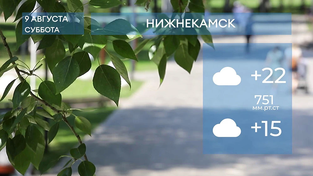 Прогноз погоды в Нижнекамске на 9-е августа 2025 года