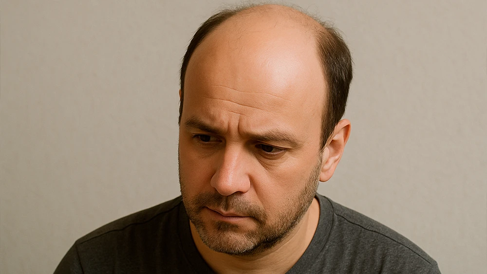 мужчина средних лет с лысиной, причины выпадения волос