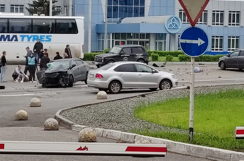 место ДТП на Соболековской дороге в Нижнекамске 18 июня 2025 года