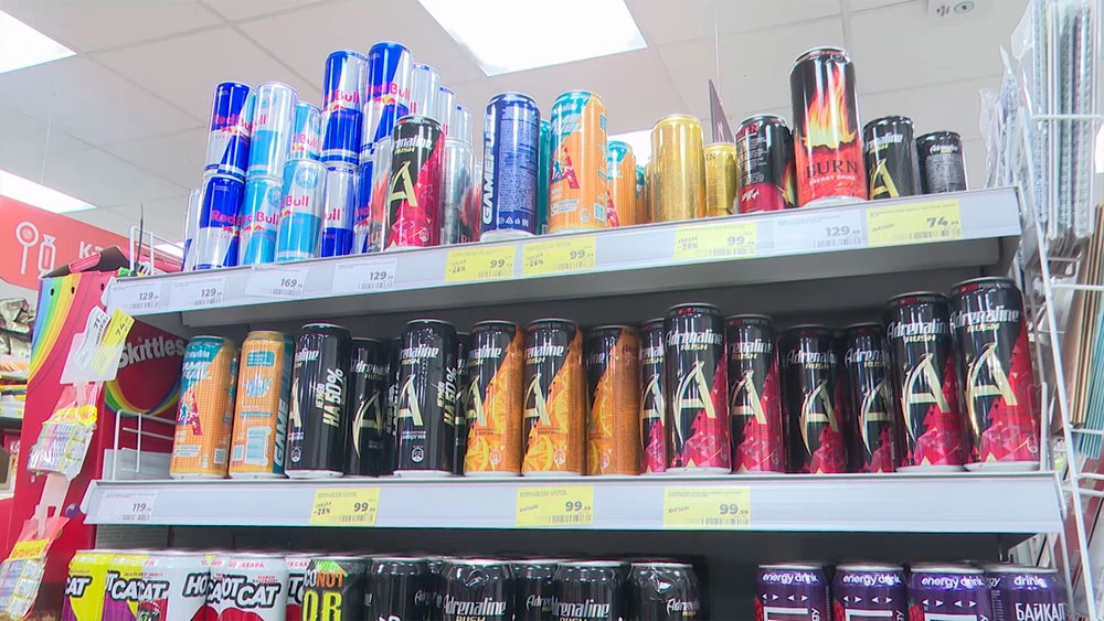 Прилавок с энергетиками