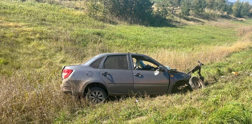 автомобиль лада в кювете в Новошешминском районе 19 сентября