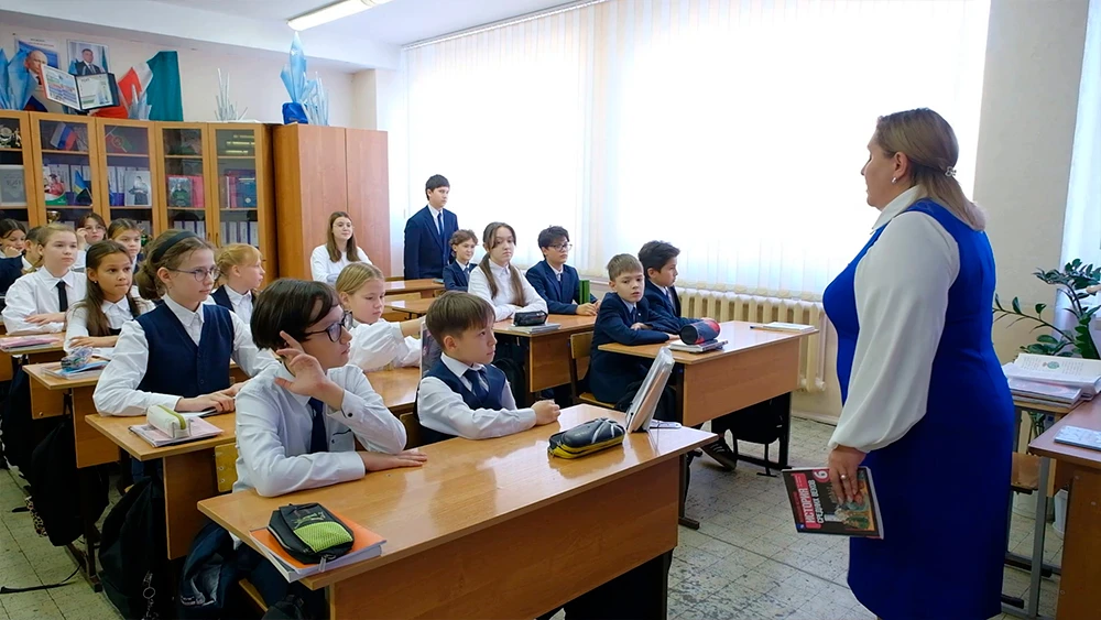 Урок в школе в Нижнекамске
