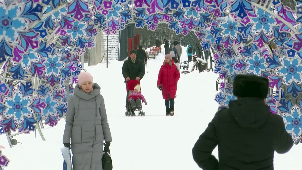 парк солнечная поляна в Нижнекамске зимой