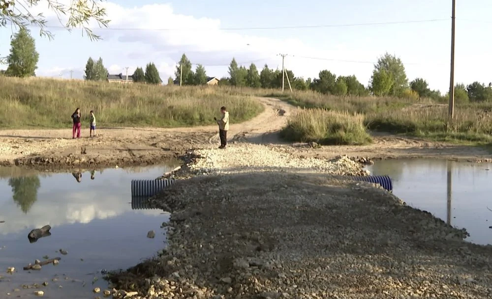 засыпанный ручей между посёлками Привольный и Вознесение