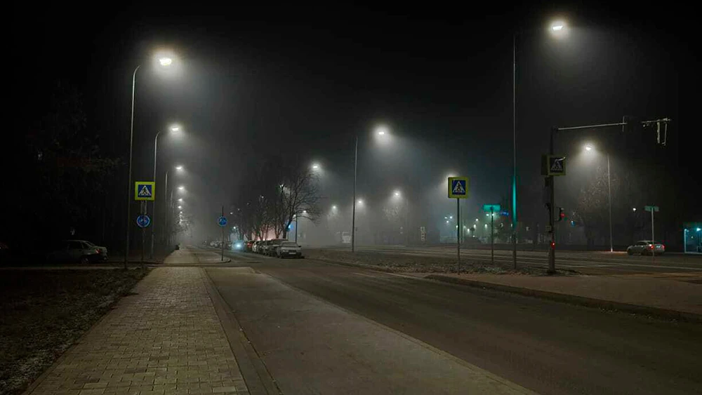 Ночная улица в Нижнекамске