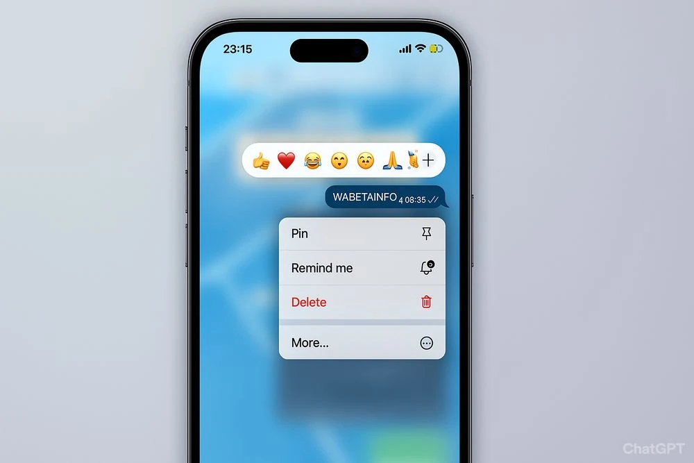 экран смартфона напоминалка в WhatsApp