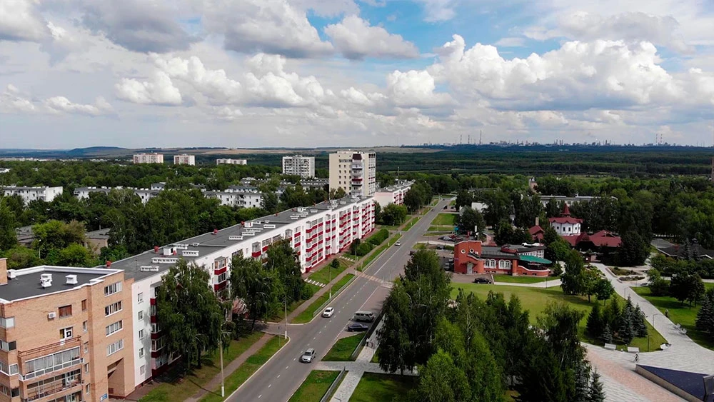 вид на Нижнекамск с высоты птичьего полета