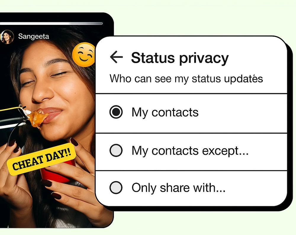 настройки видимости статуса в WhatsApp