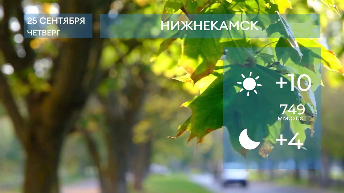 Прогноз погоды в Нижнекамске на 25-е сентября 2025 года